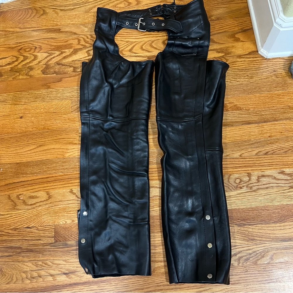 Milwaukee Leather Black Motorcycle Chaps, Size XL